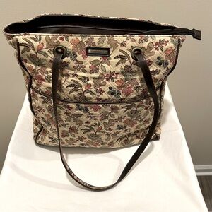 Longaberger “My Time To Shine” Autumn Leaves Quilted Tote Bag